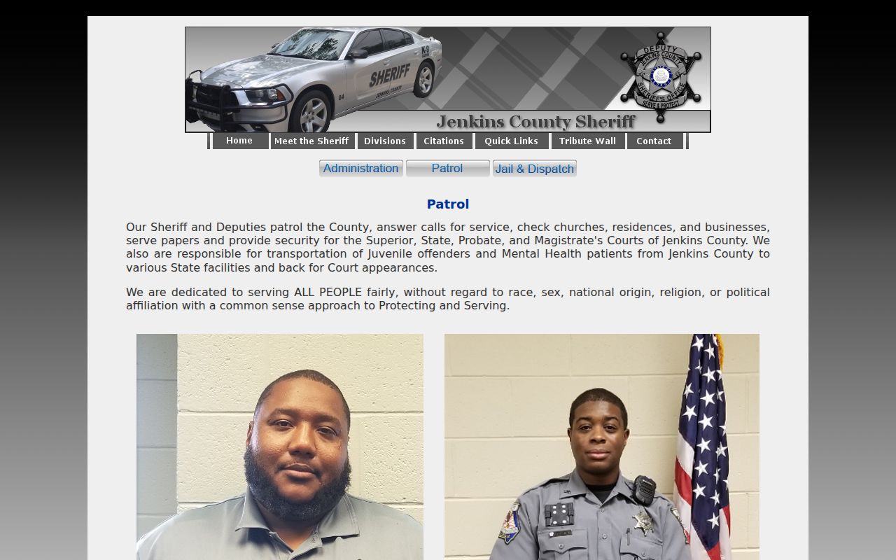 Jenkins County arrest records sheriff patrol duties